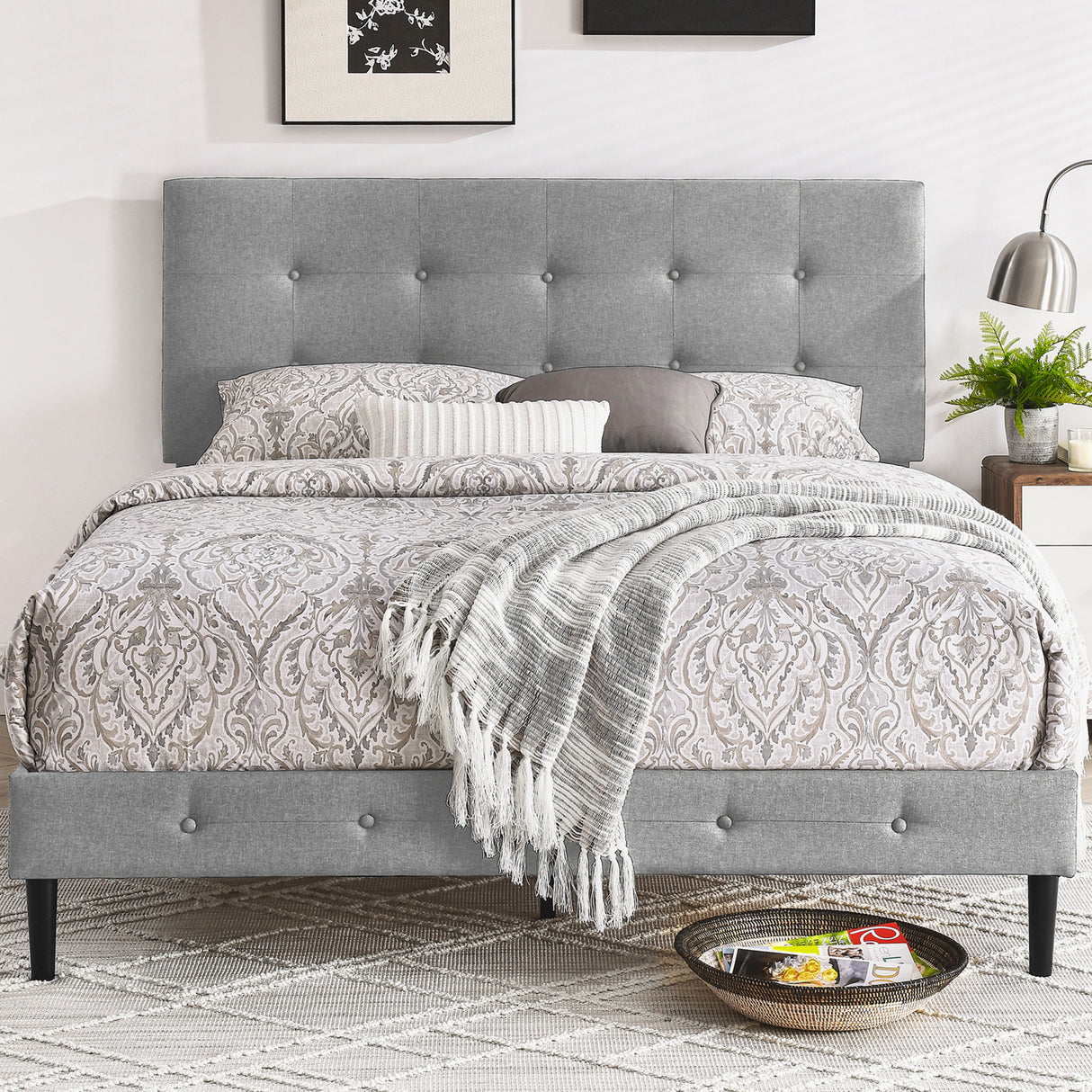 Cambridge Upholstered Platform Bed Frame