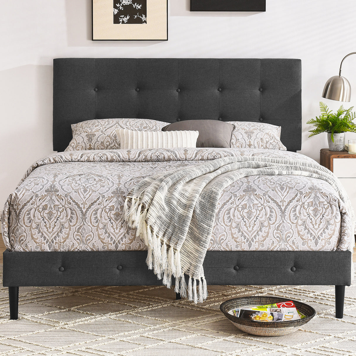 Cambridge Upholstered Platform Bed Frame