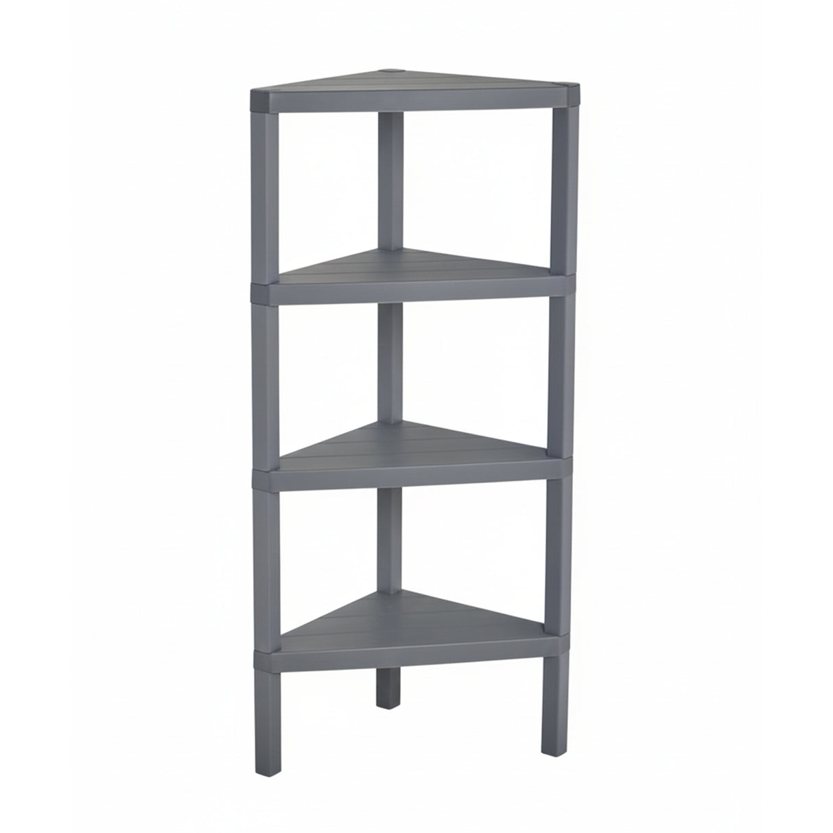 Brutis Corner Storage Shelves- No Tools Required, Plastic Modular Shelving Unit 4-Tier Organizer