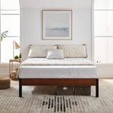 Devon Wood Slat and Metal Platform Bed Frame | Mattress Foundation