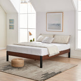 Devon Wood Slat and Metal Platform Bed Frame | Mattress Foundation
