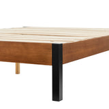 Devon Wood Slat and Metal Platform Bed Frame | Mattress Foundation