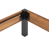 Tilbury Wood Slat and Metal Platform Bed Frame with Headboard | Mattress Foundation