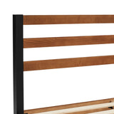 Tilbury Wood Slat and Metal Platform Bed Frame with Headboard | Mattress Foundation