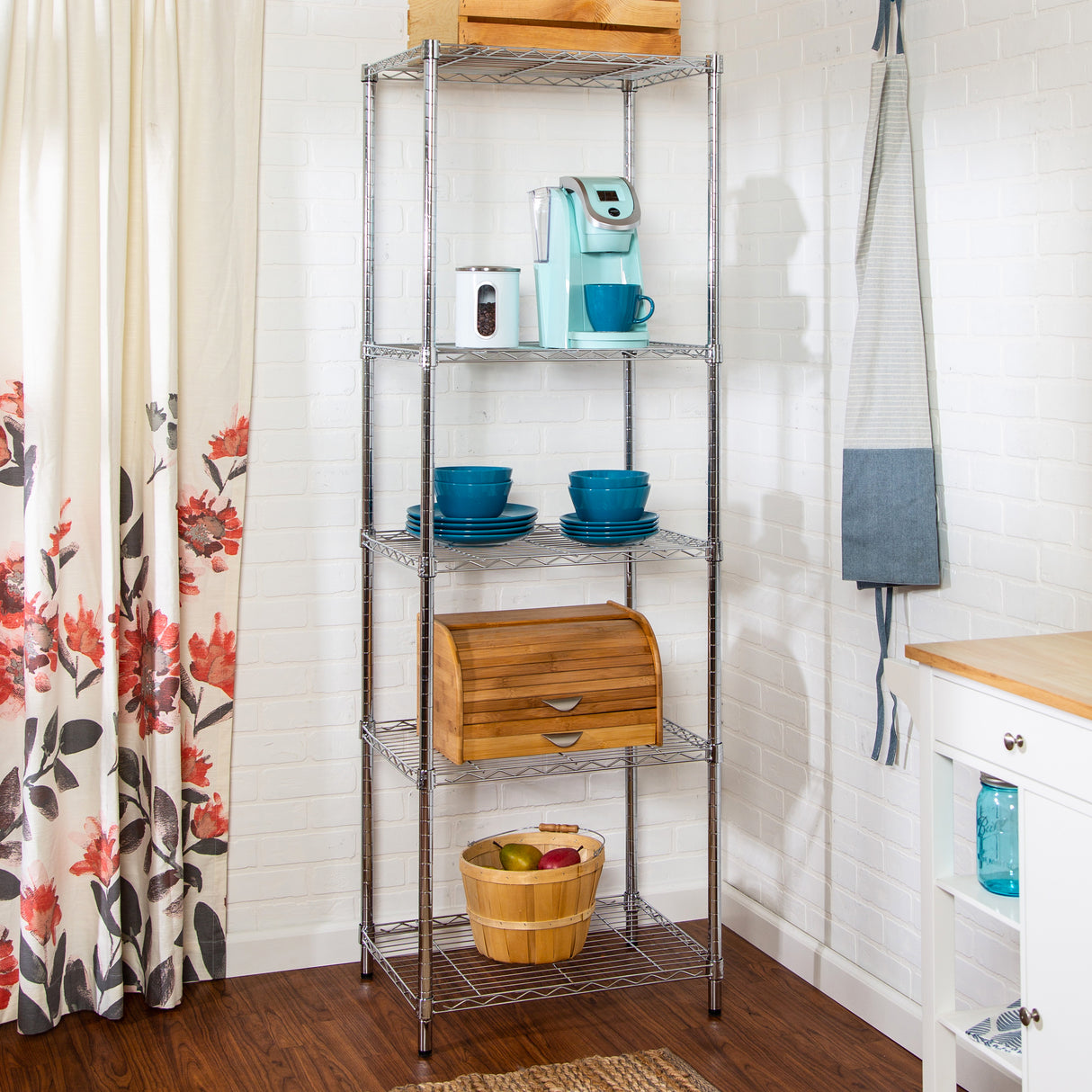 Brutis 5-Tier Heavy Duty Adjustable Shelves, Metal Storage Rack with 250-lb Shelf Capacity