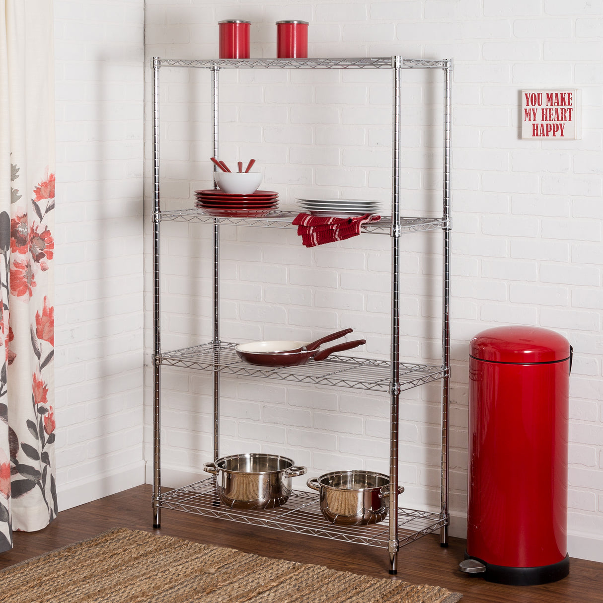 Brutis 4-Tier Heavy Duty Adjustable Shelves, Metal Storage Rack with 250-lb Shelf Capacity