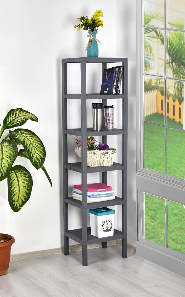 Brutis Storage Shelves- No Tools Required, Plastic Modular Shelving Unit 6-Tier Organizer