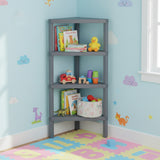 Brutis Corner Storage Shelves- No Tools Required, Plastic Modular Shelving Unit 4-Tier Organizer