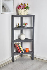 Brutis Corner Storage Shelves- No Tools Required, Plastic Modular Shelving Unit 4-Tier Organizer