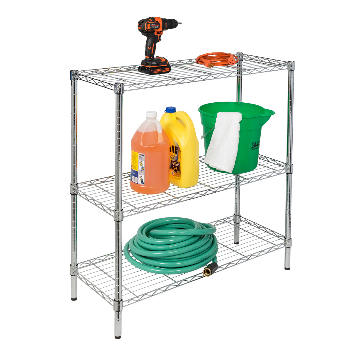 Brutis 3-Tier Heavy Duty Adjustable Shelves, Metal Storage Rack with 250-lb Shelf Capacity