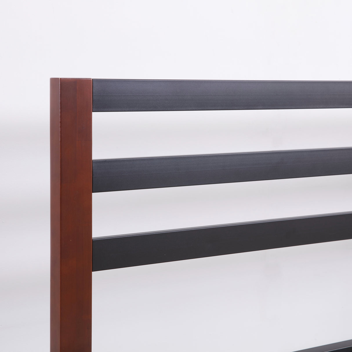 Tilbury Wood Slat and Metal Platform Bed Frame with Headboard | Mattress Foundation