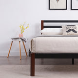 Tilbury Wood Slat and Metal Platform Bed Frame with Headboard | Mattress Foundation