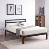 Tilbury Wood Slat and Metal Platform Bed Frame with Headboard | Mattress Foundation
