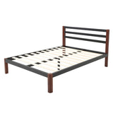 Tilbury Wood Slat and Metal Platform Bed Frame with Headboard | Mattress Foundation
