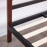 Tilbury Wood Slat and Metal Platform Bed Frame with Headboard | Mattress Foundation