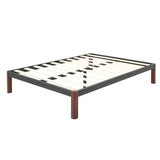 Devon Wood Slat and Metal Platform Bed Frame | Mattress Foundation